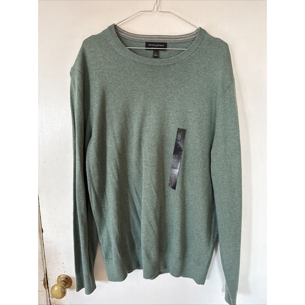 NWT Banana Republic Crew Neck Sweater Premium Luxe Cotton Cashmere Mens Large